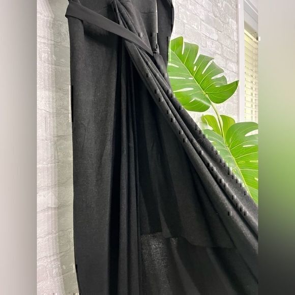 3/$30 _ LA VIE EN ROSE | NWT 🏷️ Black jersey stretch maxi dress twist tie - XS‌ - Picture 6 of 11